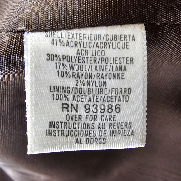 Petite Sophisticate Plaid Lined Wool Zip Jacket | Like New | 2P | Brown Tan Red - Picture 14 of 16